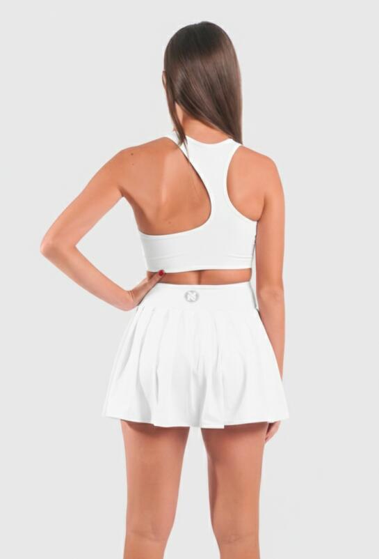 Conjunto Shorts Saia + Top Nicole Nobile, Branco