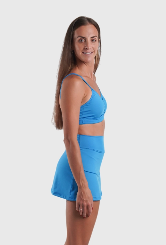 Top Costas Abertas Oasis Nicole Nobile, Azul